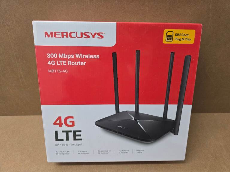 Mercusys MB115-4G 300 Mbps Wireless 4G LTE Router - New