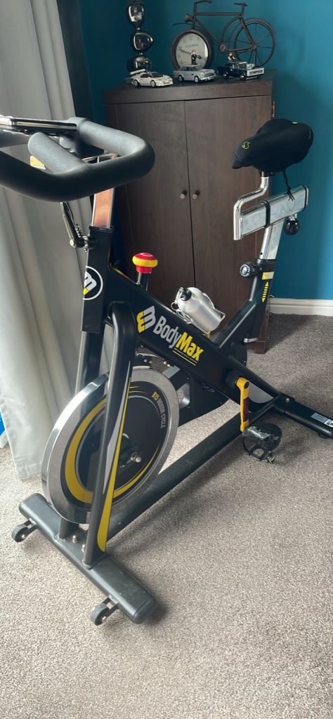 BodyMax Exercise Bike – Black and Yellow, Good Condition