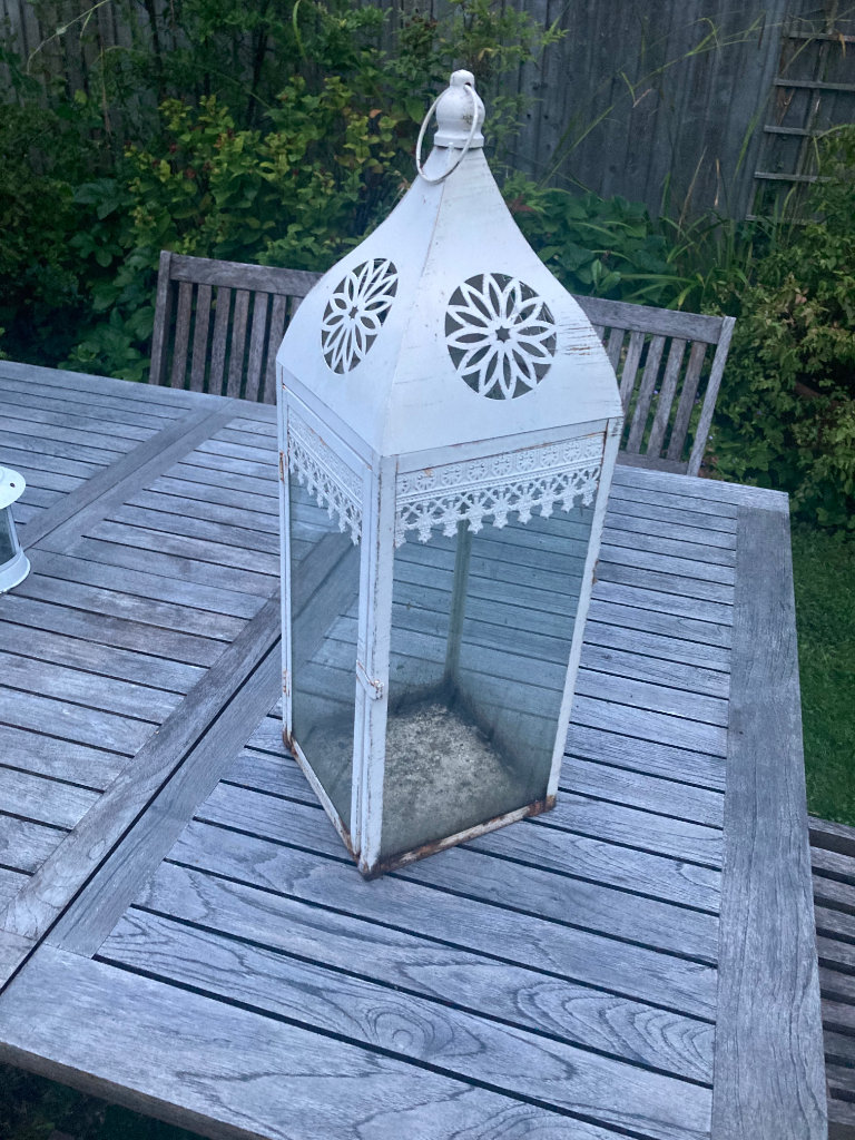 Large metal garden or patio lantern