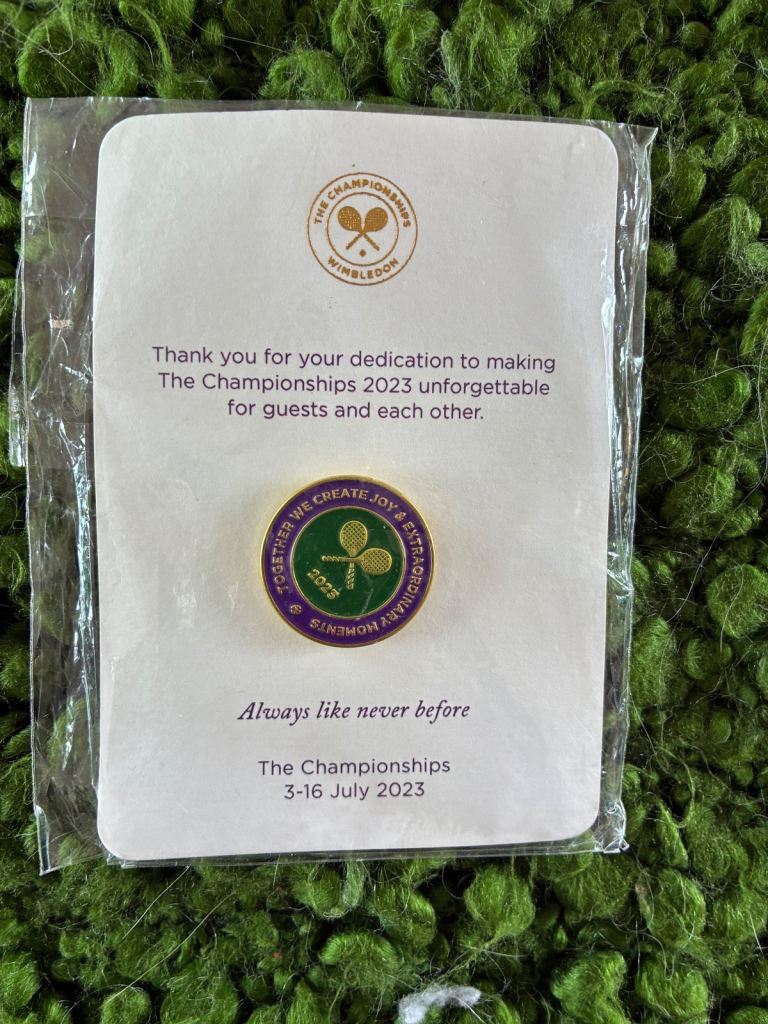 WIMBLEDON CHAMPIONSHIP MENS LADIES TROPHY BADGE 2023