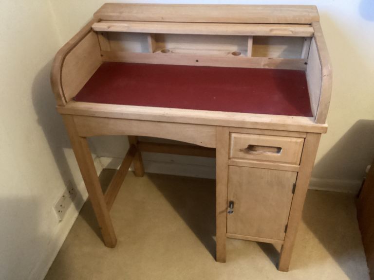 1950s Vintage Child’s WoodenRolltop desk