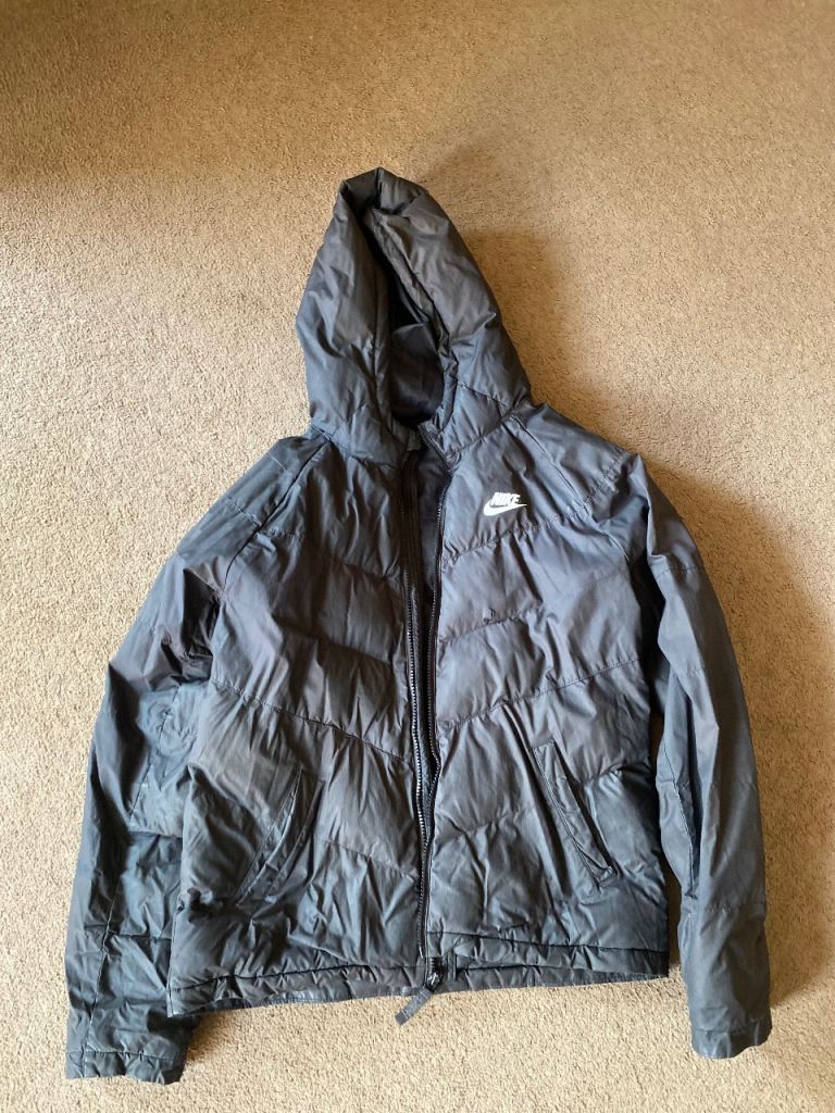 Nike Puffer Jacket with Hood – Grey, free, Good Condition