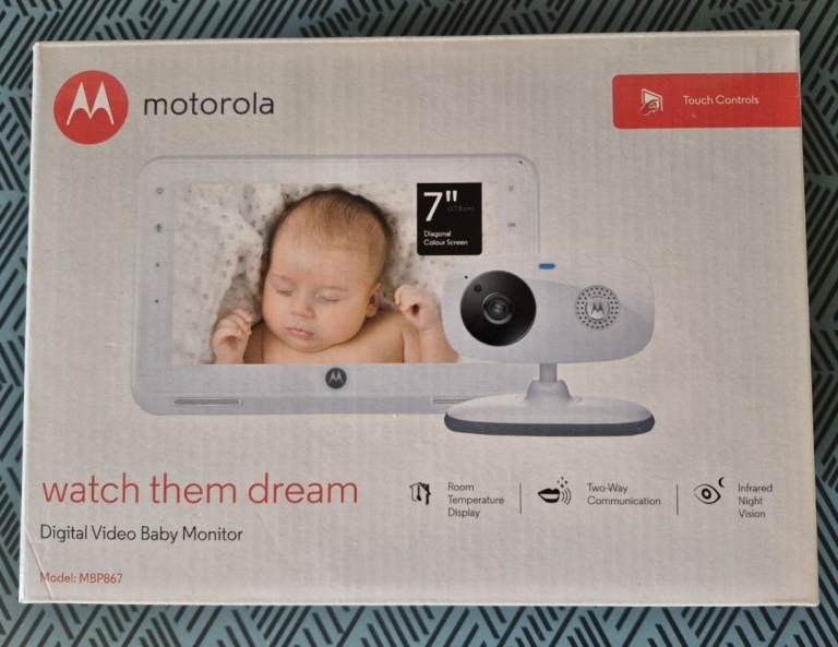MOTOROLA DIGITAL BABY MONITOR 7" Screen Wi-Fi Camera Night Vision MBP867