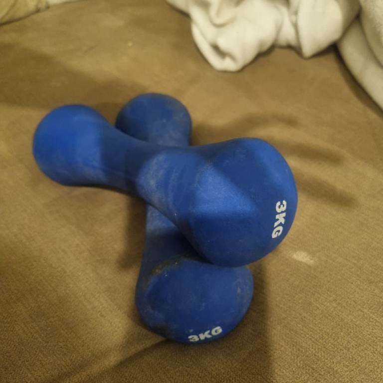 Pair of Blue 3KG Dumbbells – Good Condition