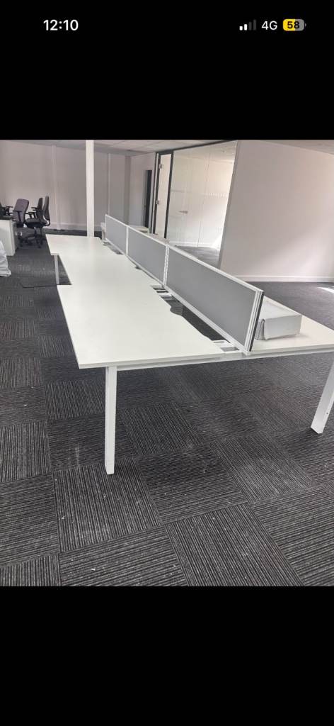 Office furniture 1200mm sliding top white bench desking 