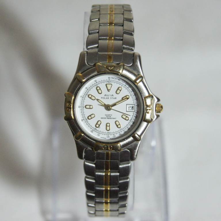 Working Avia Ladies Polar Star Analogue Date Wristwatch on a Two-Tone Bracelet