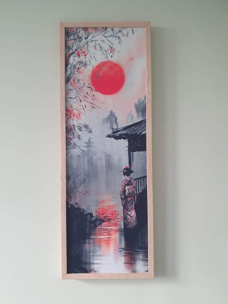 Framed Japanese geisha picture