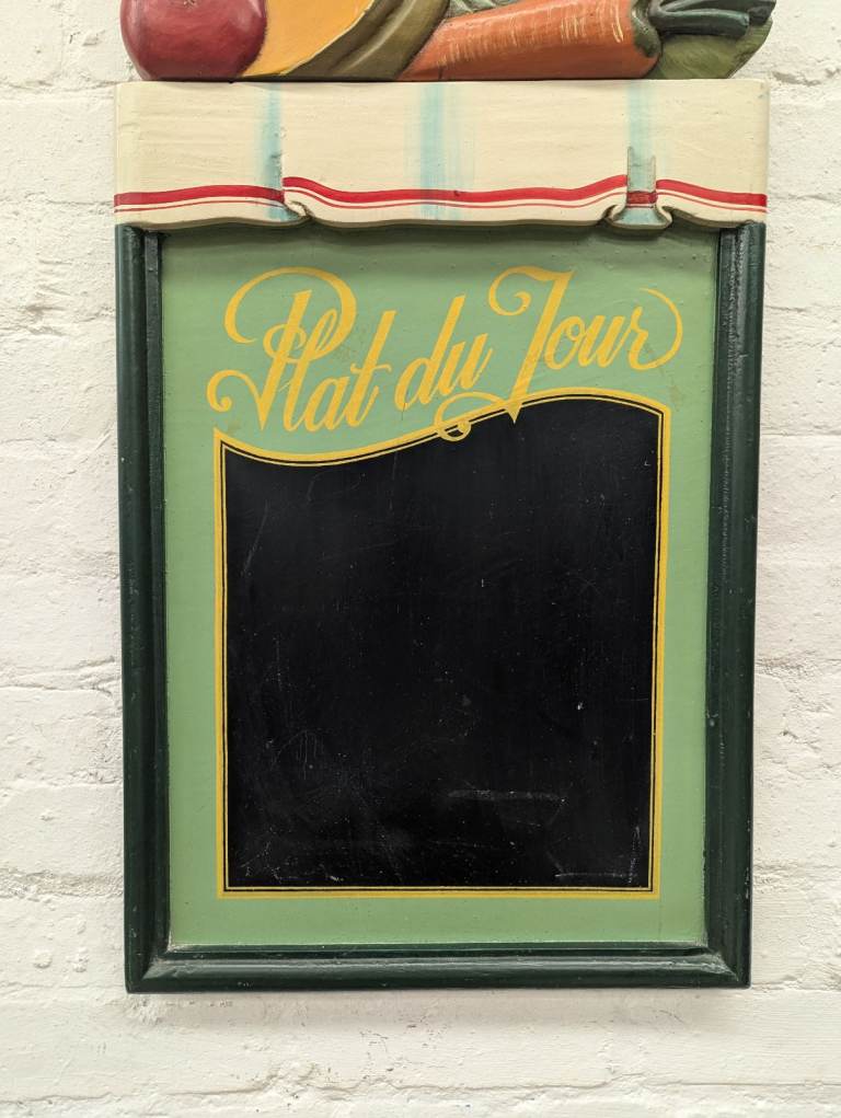 Vintage French Plat Du Jour specials menu chalk board