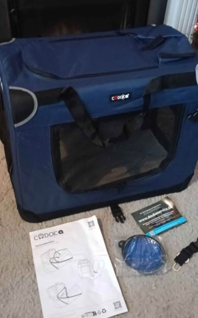 Blue medium fabric pet crate