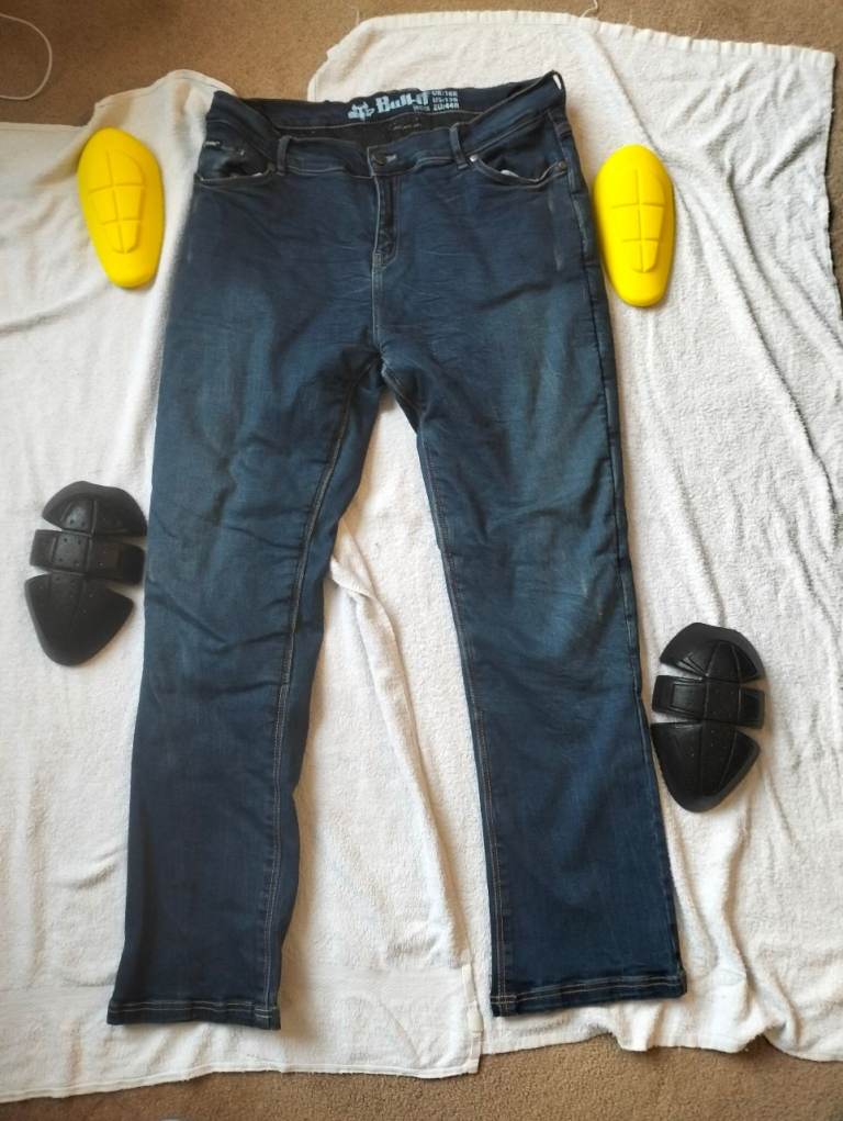 Bull-It Ladies Stretch Denim Motorcycle Jeans Blue UK 16 EU44 36"W Reg Leg 31"