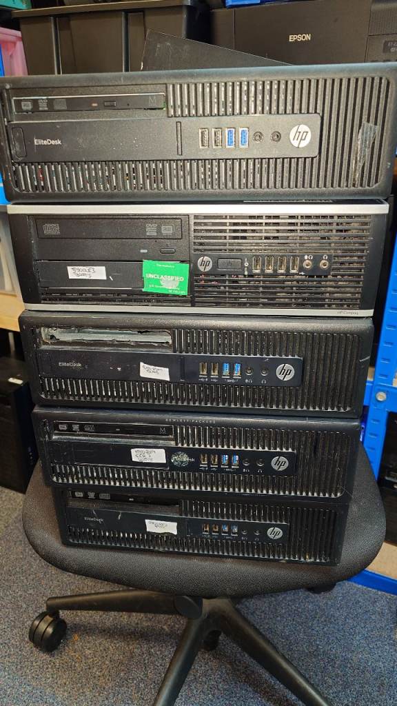 JOB LOT OF 5 HP ELITE DESK G1/G2 AMD PC’S 