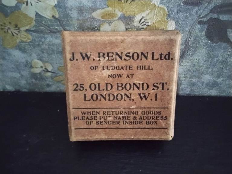Antique jw benson watch or pocket watch original cardboard box 