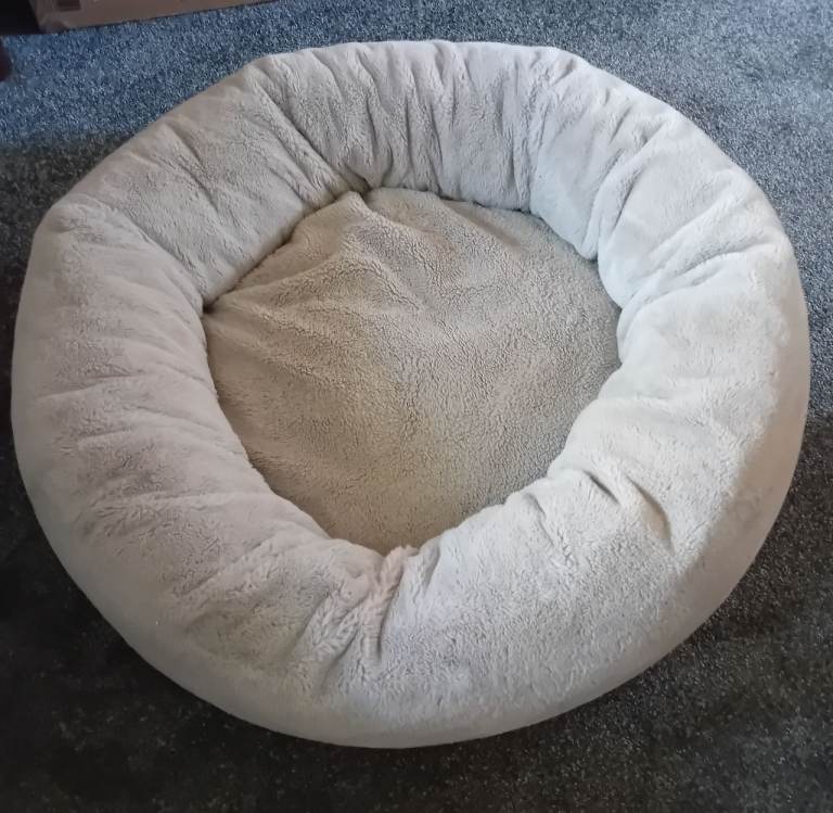2 plush fabric dog beds for sale