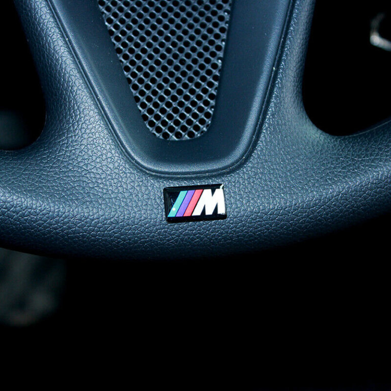 5 X BMW M SPORT CAR BADGES SELF STICK DECALS EMBLEMS SWANSEA AREA CAN POST