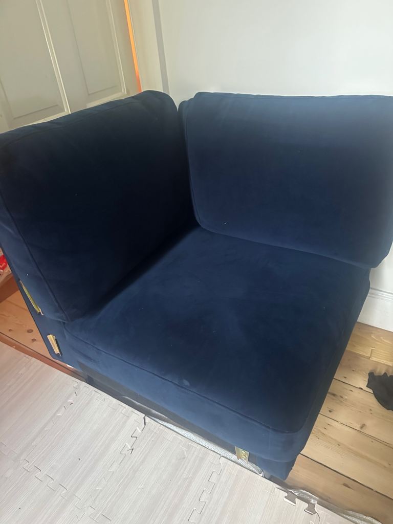 Blue Velvet Corner Section for Snug Rebel Sofa