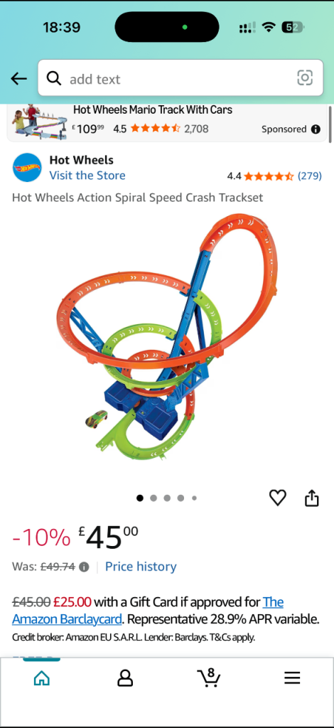 Hot Wheels Spiral Speed Crash - Like New with Box & Batteries