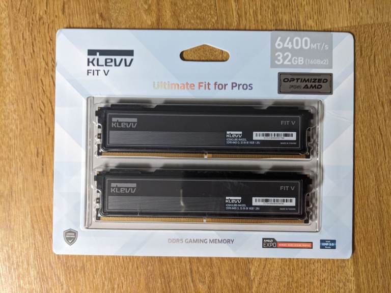 ✅Klevv Fit V DRAM Memory 32 GB (2x16 GB) DDR5 CL32 6400 MT/s - SK Hynix A-Die!✅