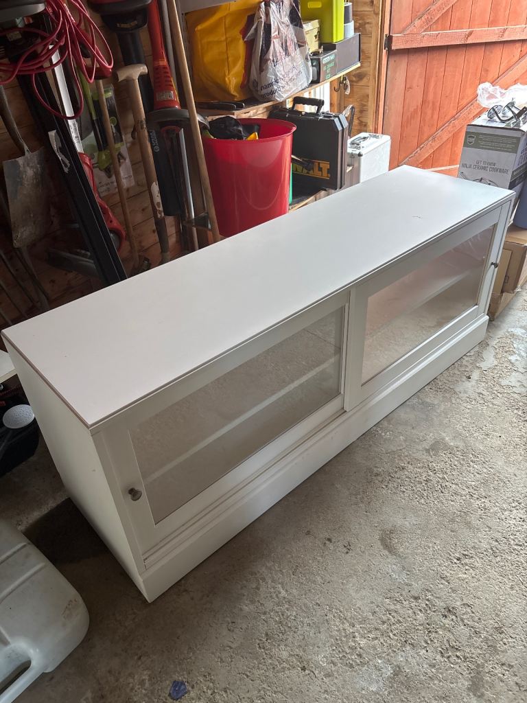 IKEA tv unit/stand/cabinet. Glass sliding doors and shelf. Furniture. RRP £279