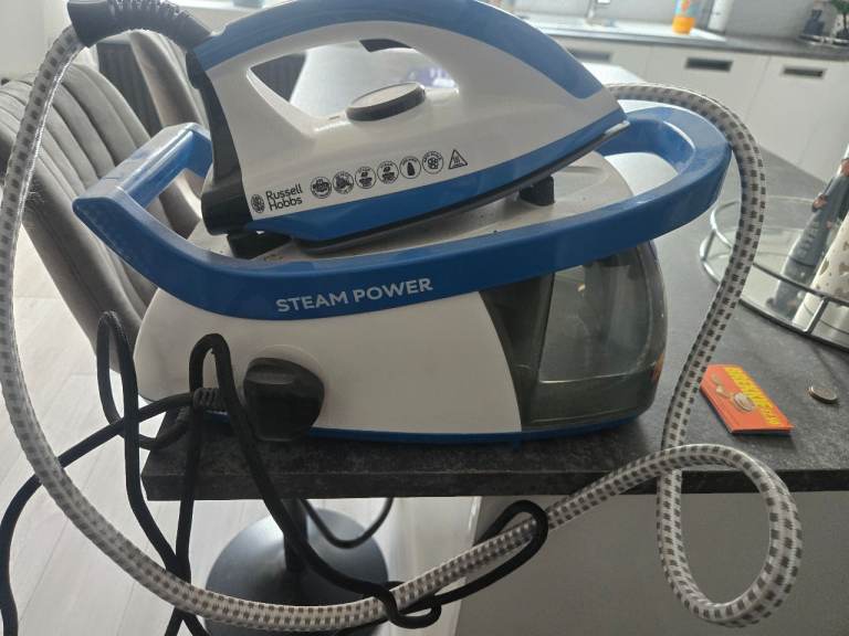 Russell Hobbs Steam Power Iron 24430 – Blue & White, Good Condition