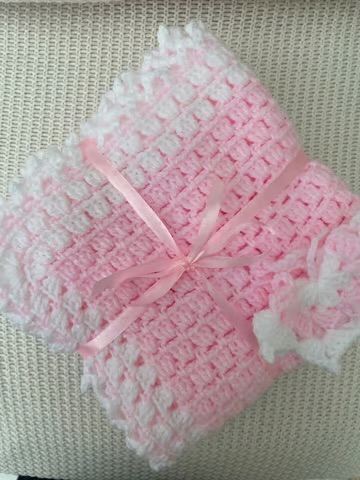 Baby Blanket Girl or Boy Crocheted Handmade