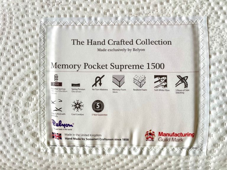 150x200 cm hybrid memory and pocket springs mattress 