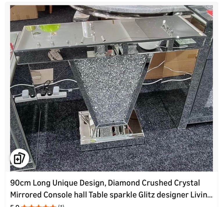 Crushed diamond console table