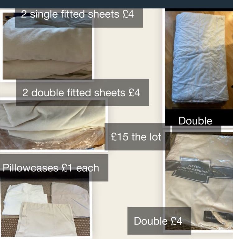 Fitted sheets and pillowcases 