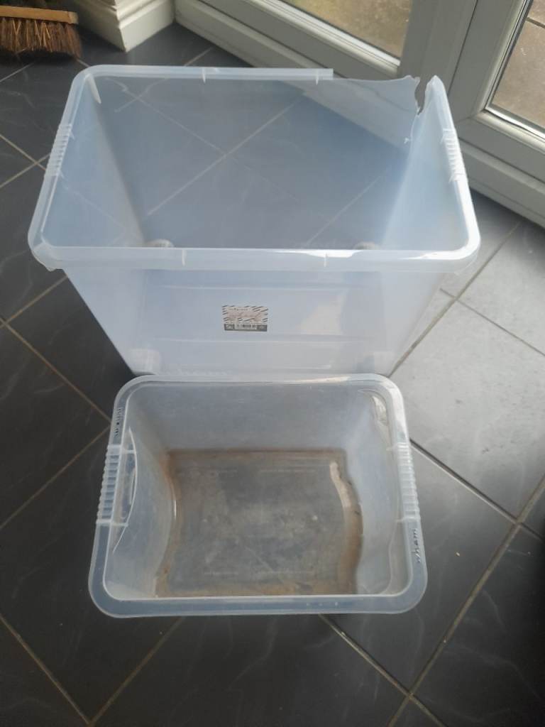 Two Plastic Storage Boxes 