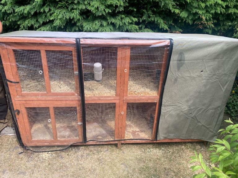 6ft double hutch and cover 