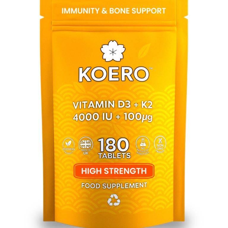 KOERO Vitamin D3 + K2 Tablets 4000 IU + 100μg – NEW