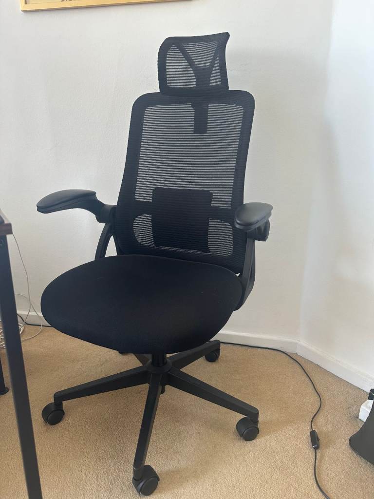 Ergonomic Mesh Office Chair – Headrest, Lumbar Support, Flip-Up Arms