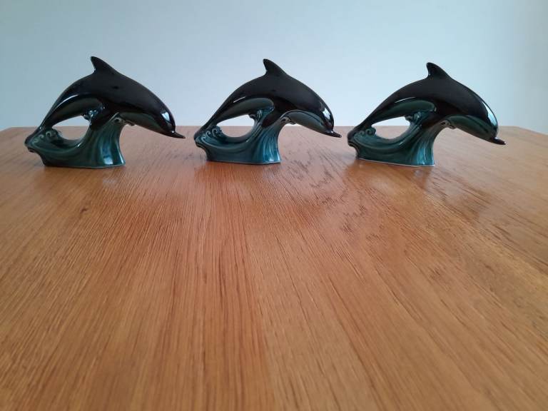 3 Poole Pottery Dolphins