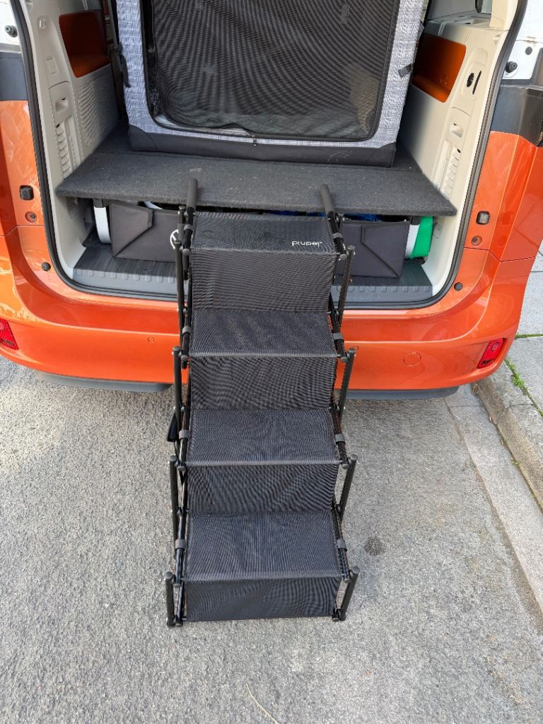 piupet Folding Portable Dog Stairs Black Metal