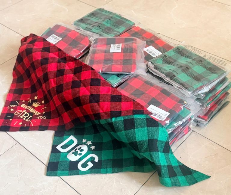 Bundle of 124 Dog Bandanas 