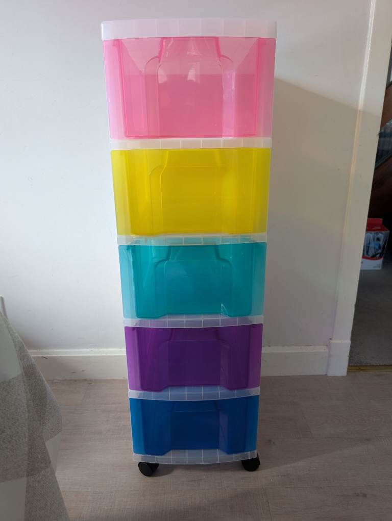 Really Useful 5-Drawer Plastic Storage Tower on Wheels