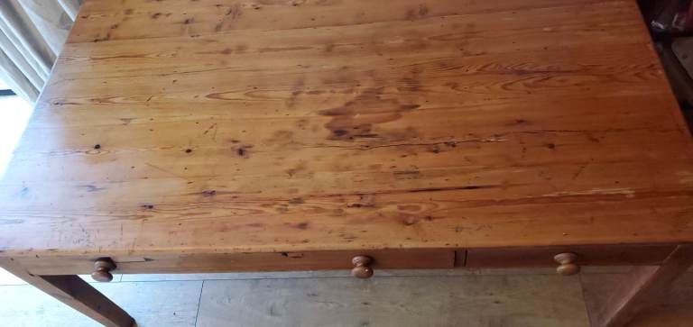 Antique pine kitchen table