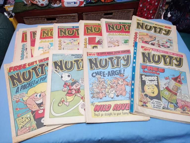 130 x Vintage NUTTY Comics 1980- 1984 Large Job Lot Bundle by DC Thomson