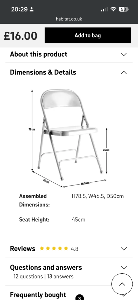 Habitat chairs 