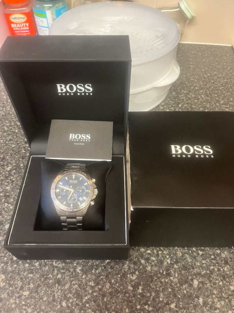 BOSS Hero 2.0 Chrono Watch - Silver Stainless Steel with Blue Dial