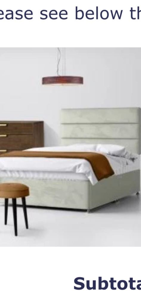 Silver Velvet Divan Bed (single bed) with ottoman