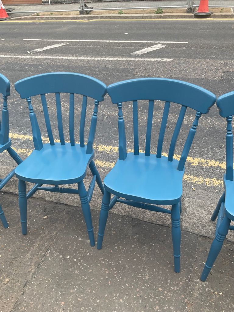 Vintage Rustic Dining Kitchen Farmhouse Pine Table & 6 Chairs Cash On Collection