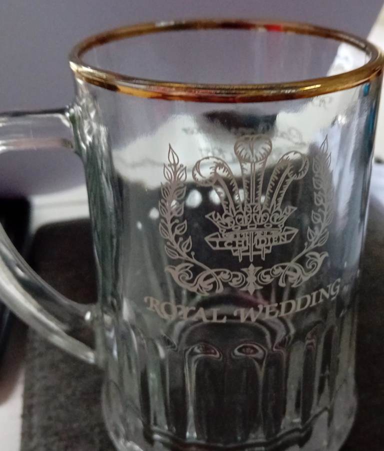 Lady Diana and Charles wedding glass