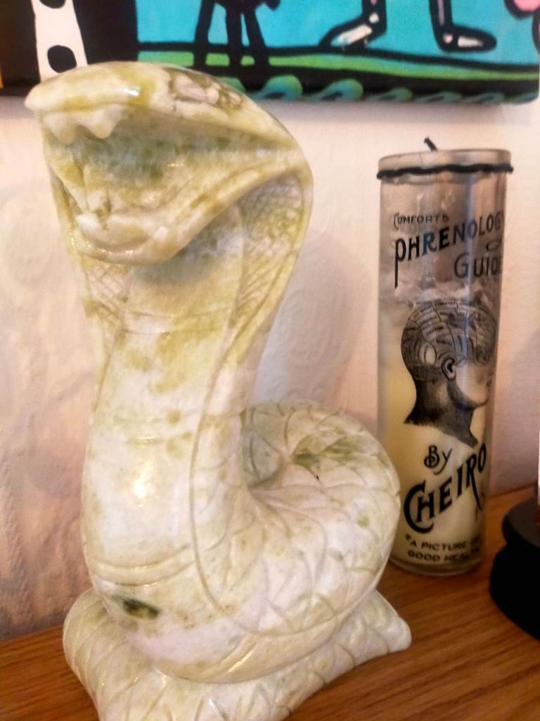 Green jade carved snakes