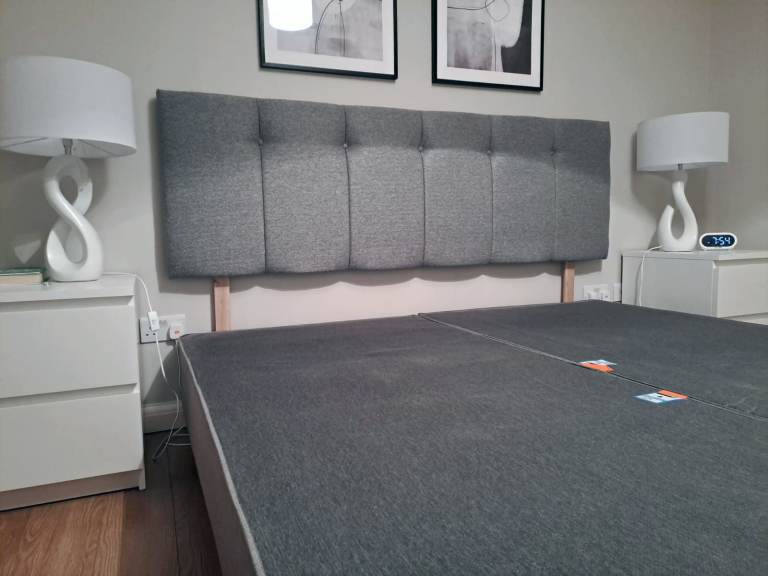 image for Super king divan bed and headboard, as new, £80