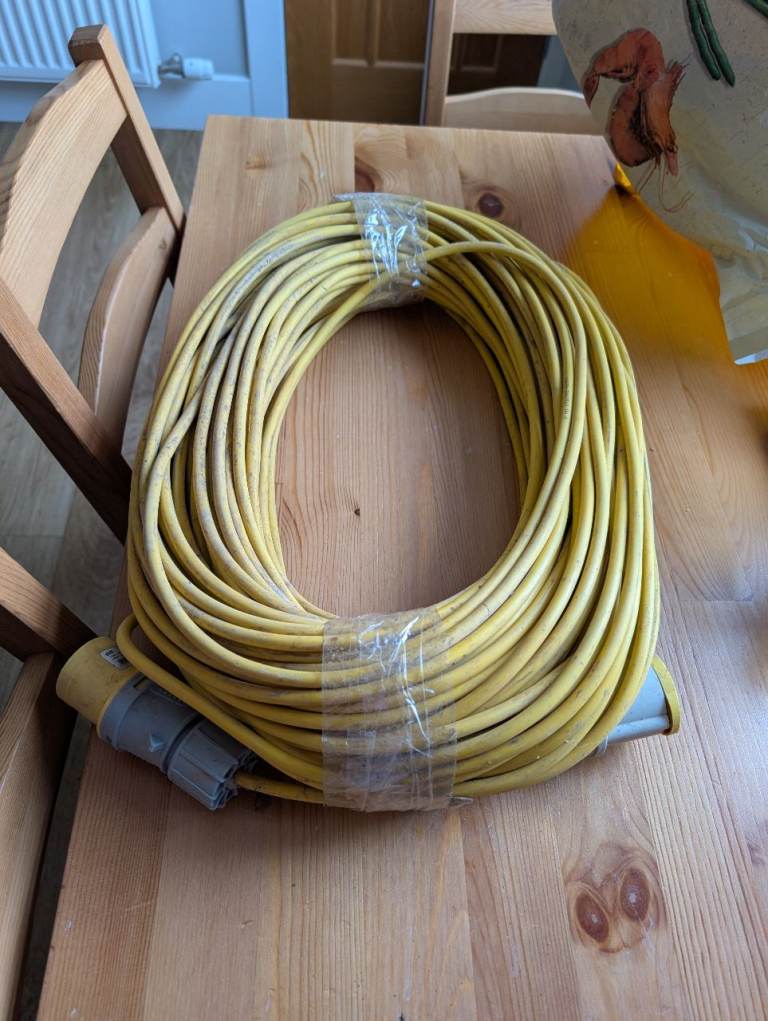 Heavy Duty Yellow Extension Lead 50 m – Good Condition