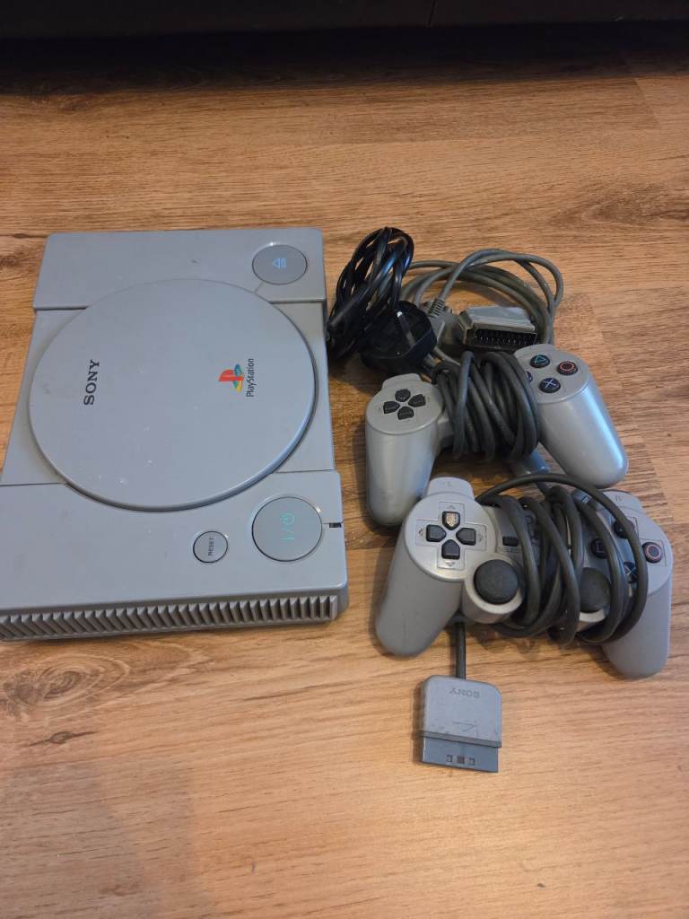 Sony PlayStation 1 Console with Two Controllers