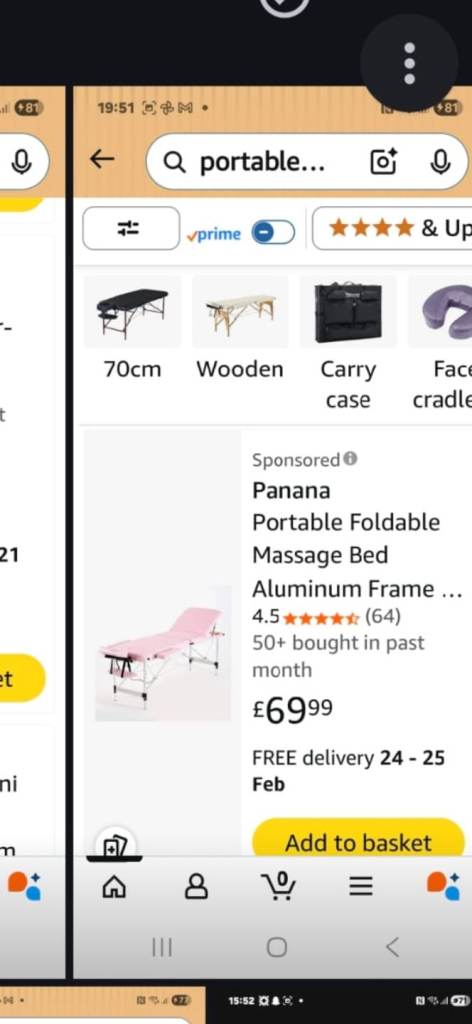 Massage table/eyelash bed