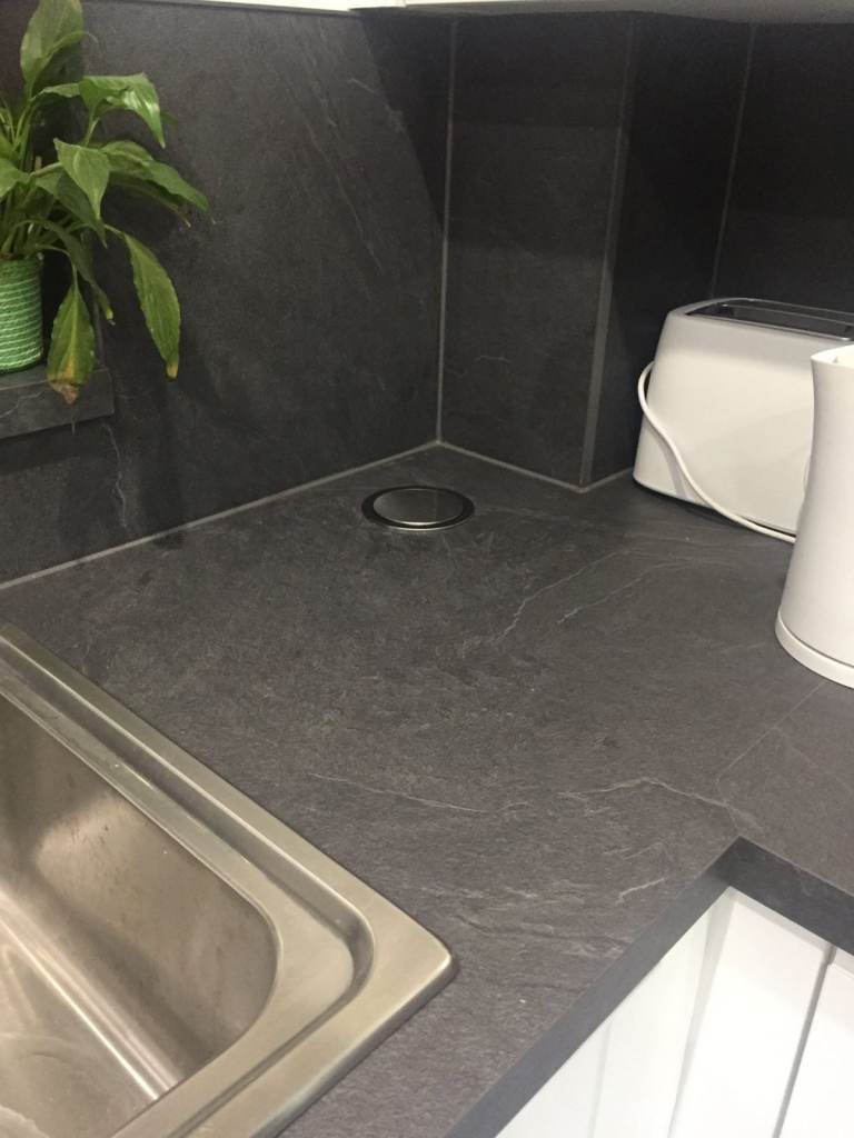 Brand New Wrens Nero Luna Luxury Laminate Worktops still in wrapping. Various pieces available.