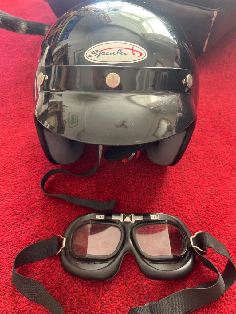 Spada open face helmet and goggles 