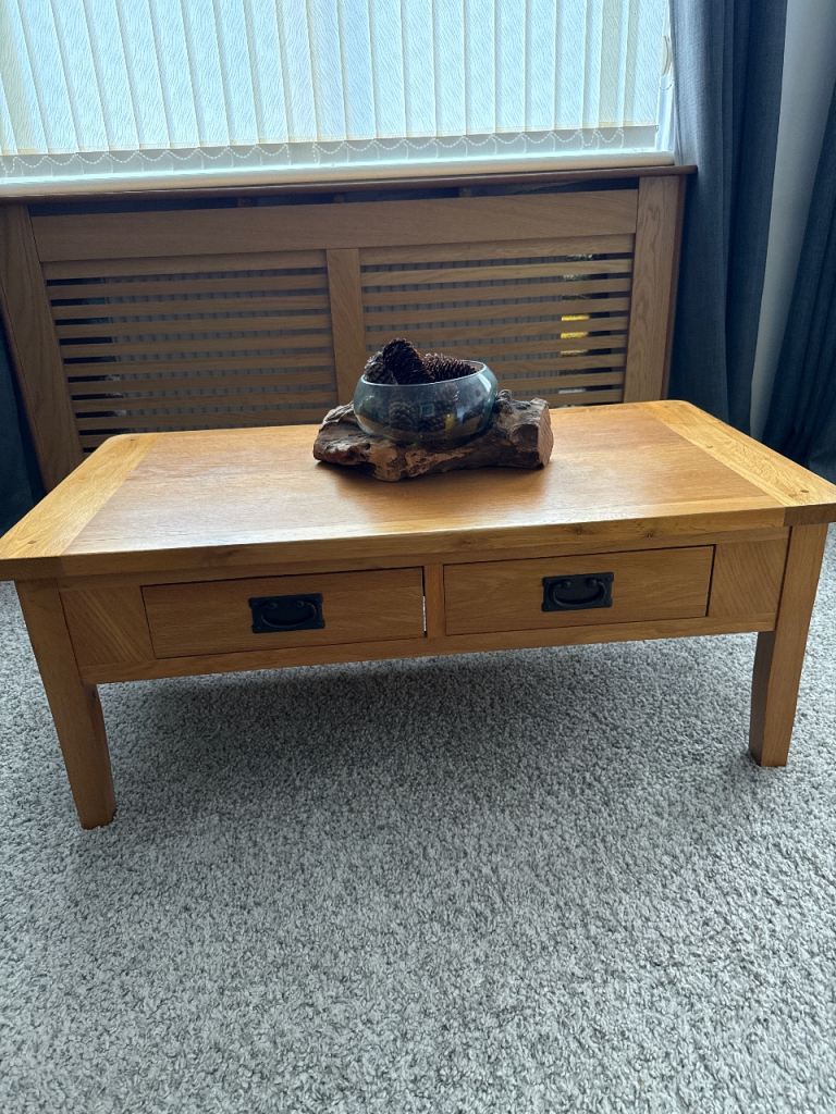 Solid oak coffee table